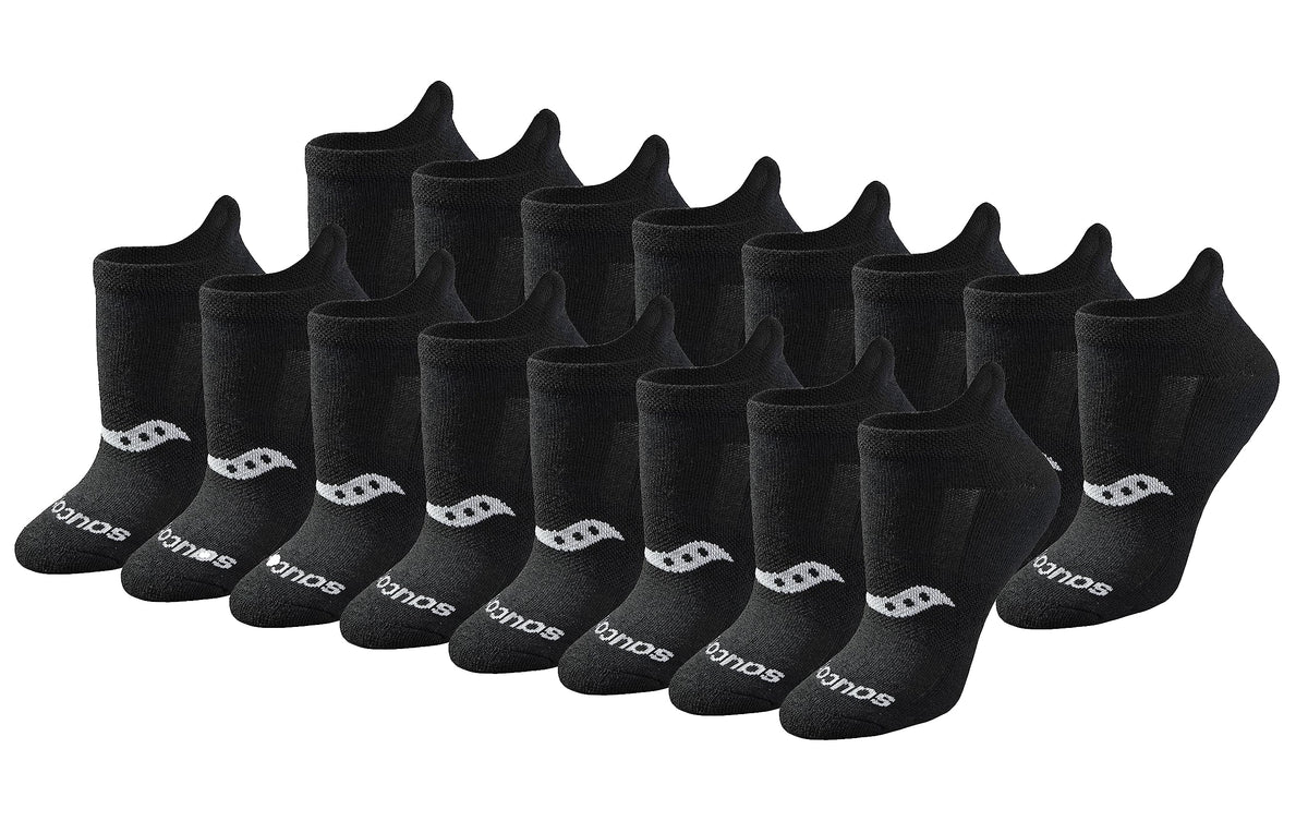 Saucony Women's RunDry Performance Heel Tab Athletic Socks, Available in S-L (8, 16, 24 Pairs)