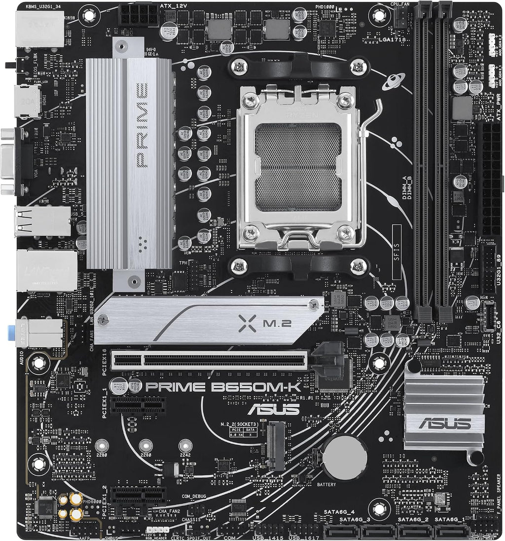 Asus Prime B650M-R AMD B650 AM5 Soket DDR5 7200+(OC) MHz mATX Anakart