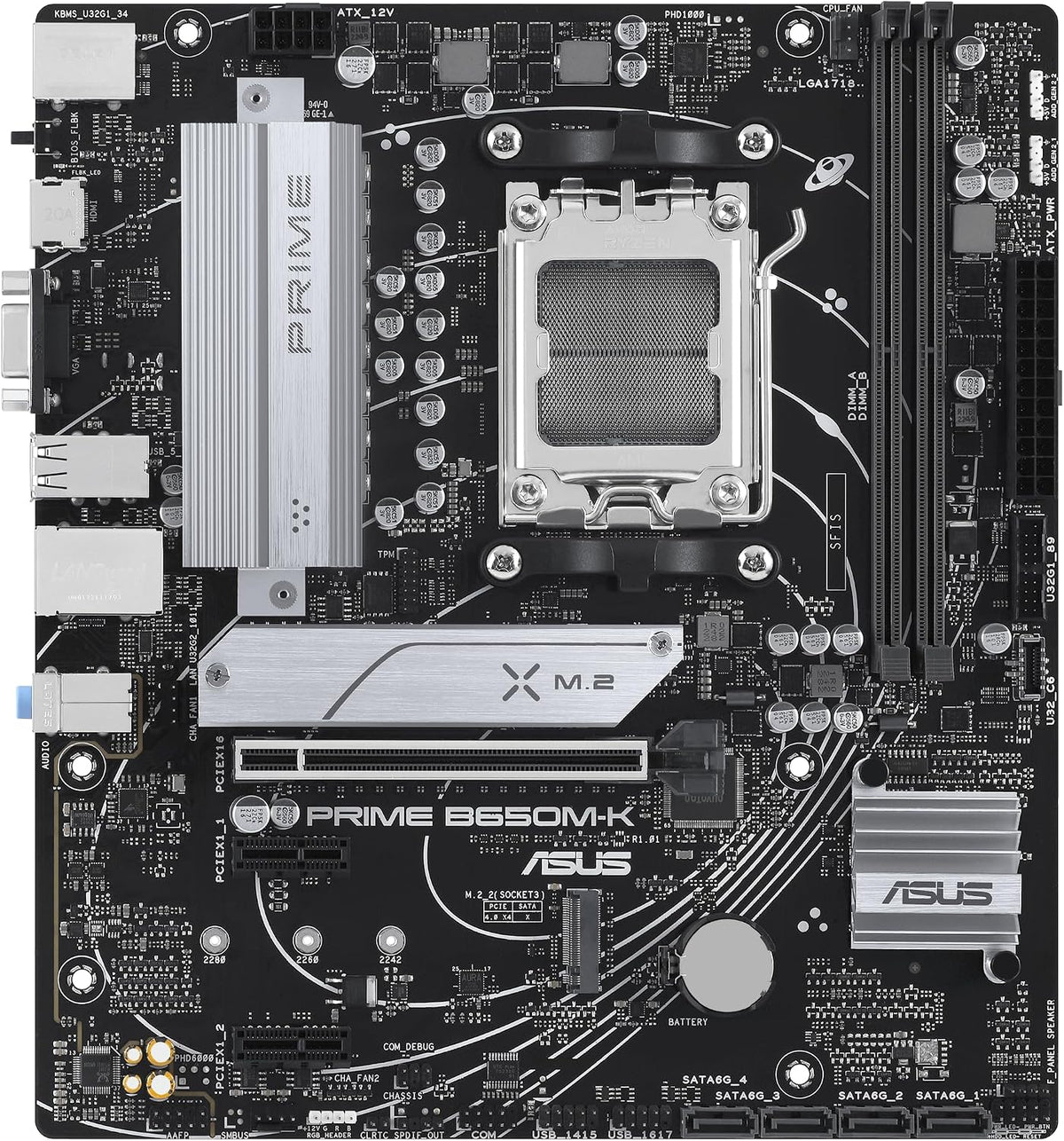 Asus Prime B650M-R AMD B650 AM5 Soket DDR5 7200+(OC) MHz mATX Anakart