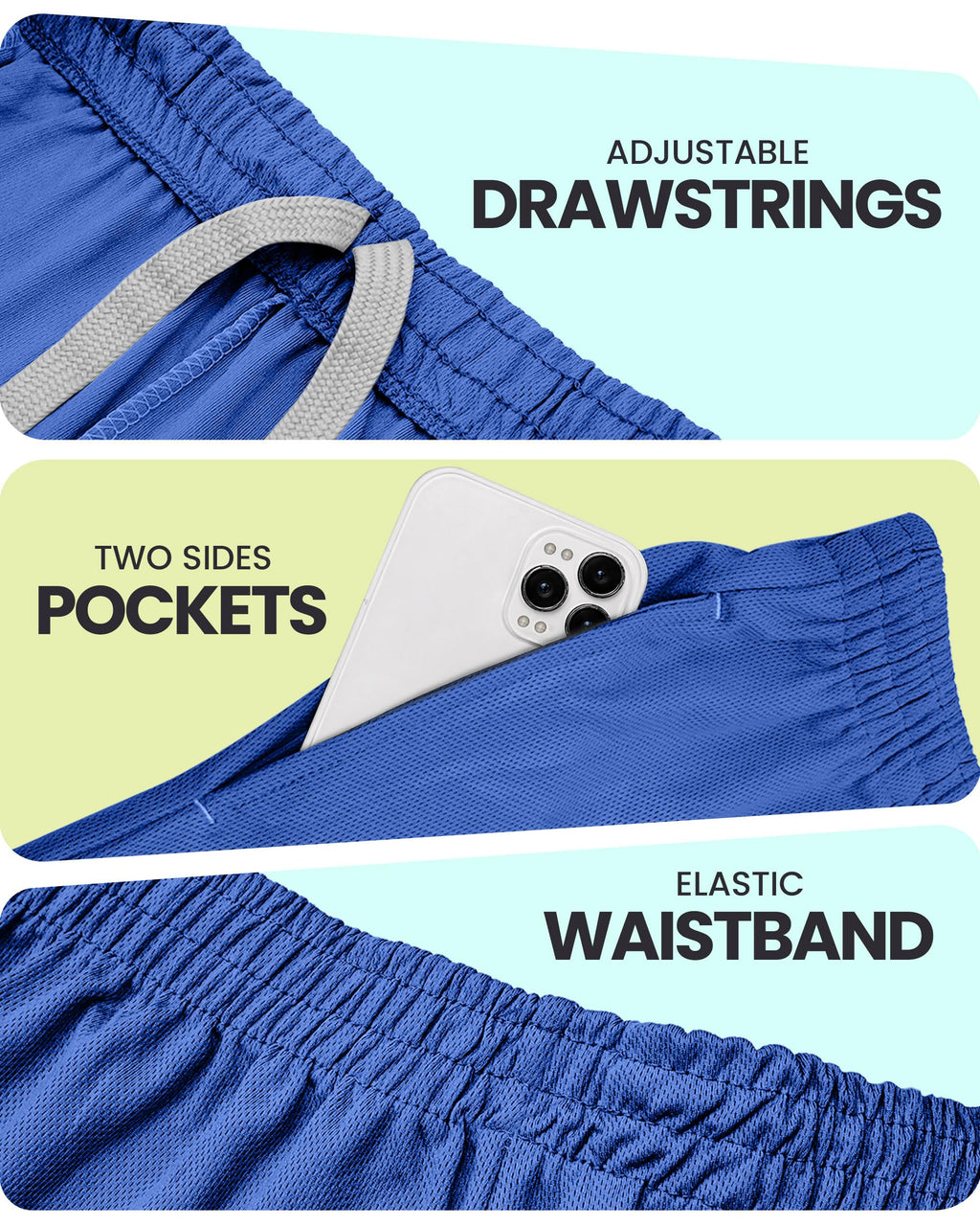 Breathable Mesh Mens Athletic Shorts Loose-Fit Quick Dry Running Gym Shorts
