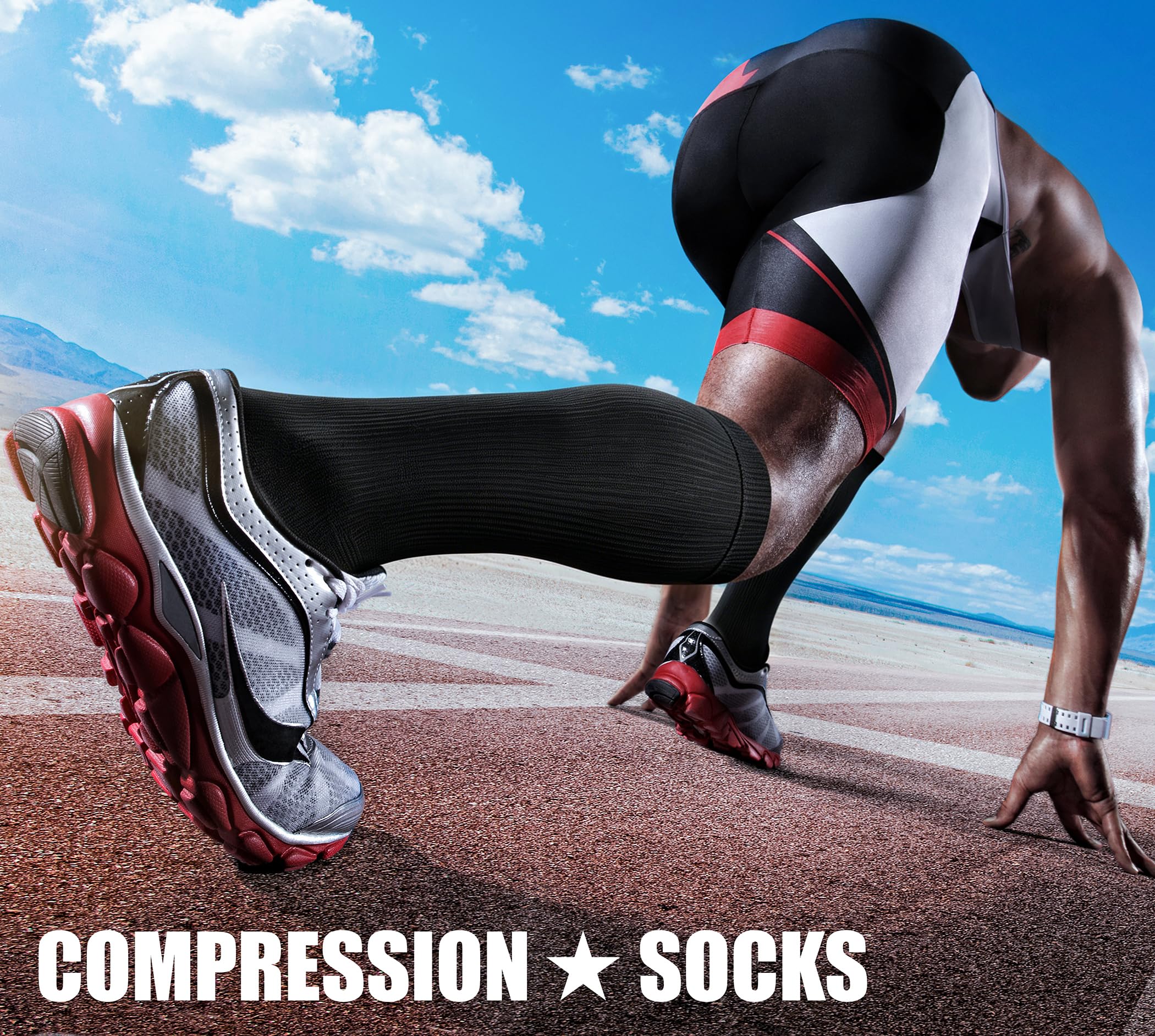 CHARMKING Compression Socks for Women & Men Circulation (3 Pairs) 15-20 mmHg is Best Support for Athletic Running Cycling