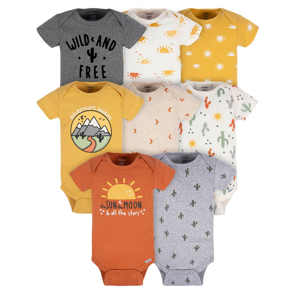 Gerber Baby Girls' 8-pack Short Sleeve Onesies Bodysuits