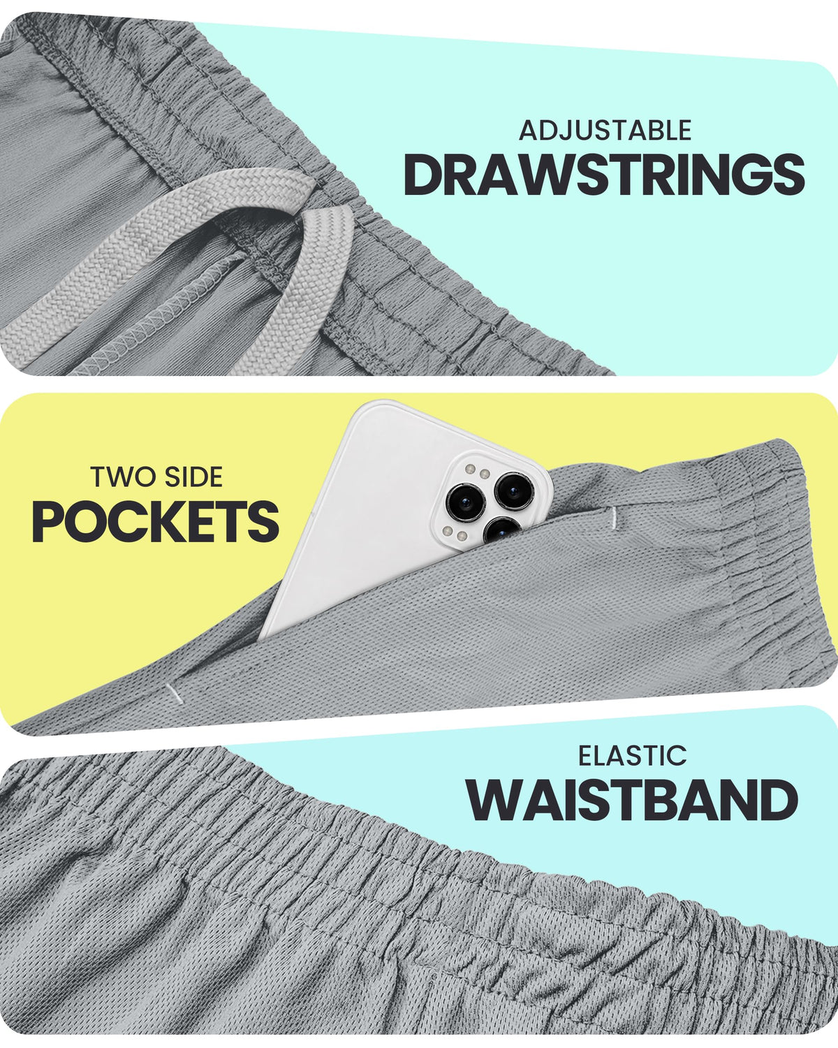 Breathable Mesh Mens Athletic Shorts Loose-Fit Quick Dry Running Gym Shorts
