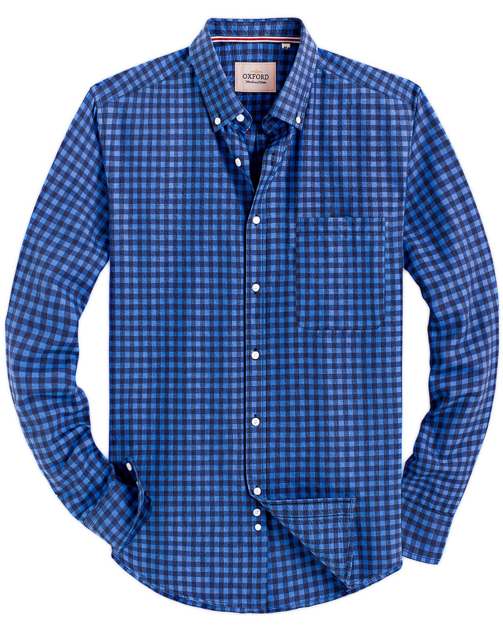 Alimens & Gentle Mens Solid Oxford Shirt Long Sleeve Dress Shirt Work Casual Button Down Shirts with Pocket
