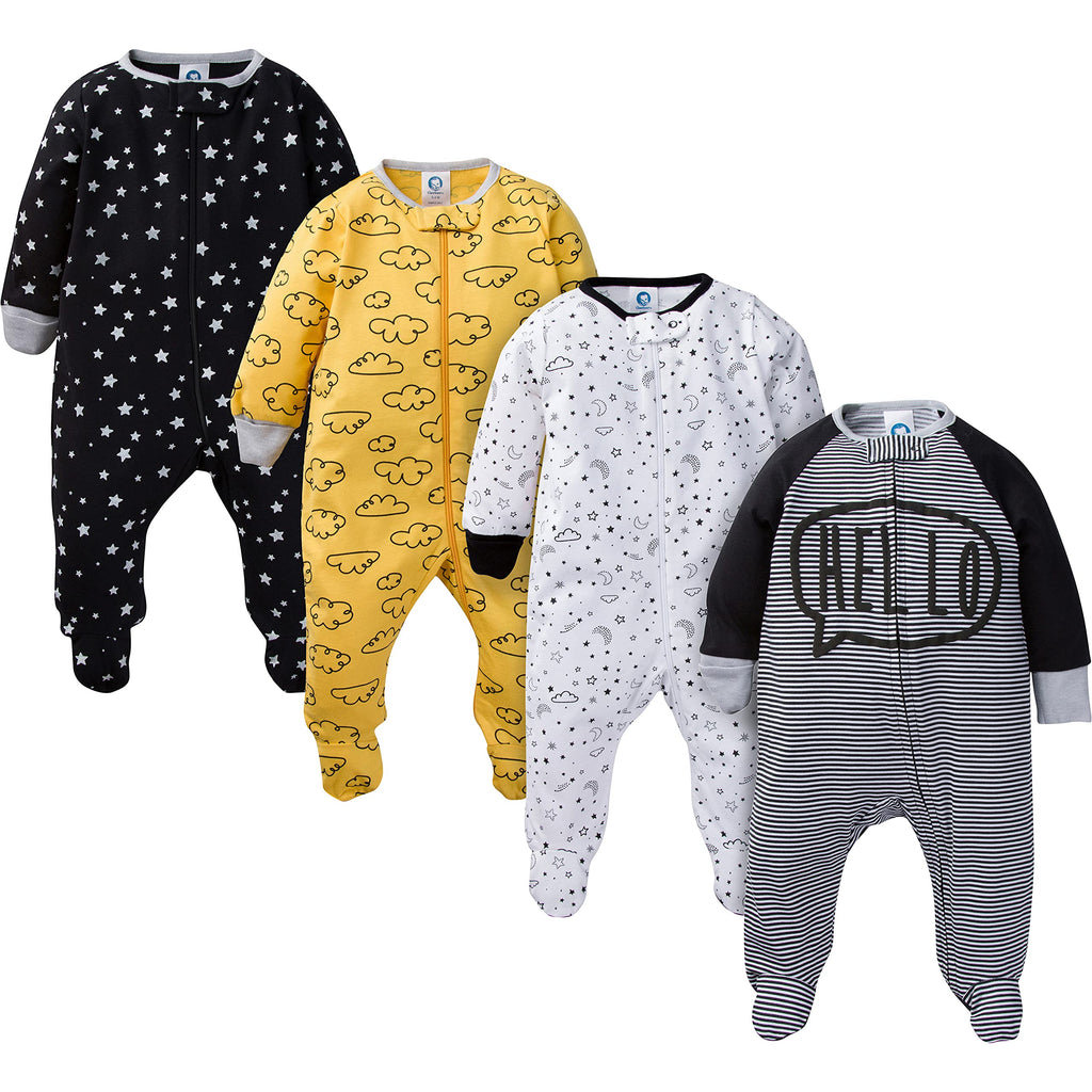 Gerber Baby Boys' 4 Pack Sleep 'N Play Footie