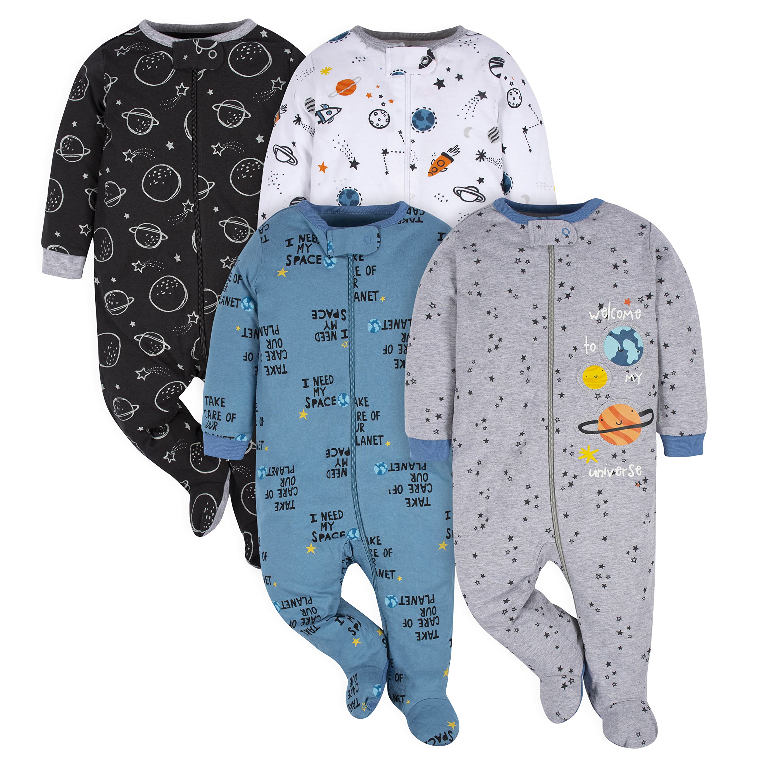 Gerber Baby Boys' 4 Pack Sleep 'N Play Footie