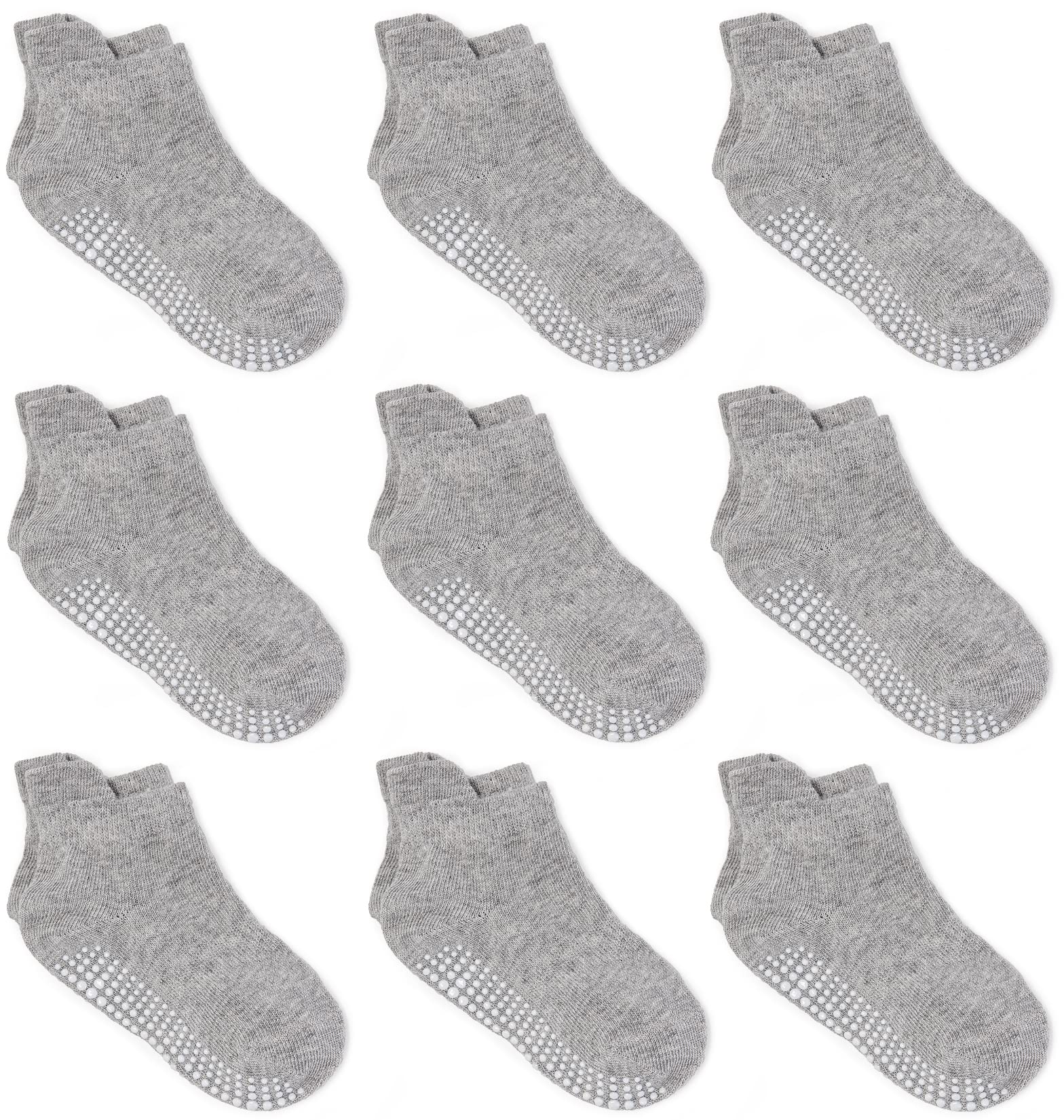 Zaples Baby Non Slip Grip Ankle Socks with Non Skid Soles for Infants Toddlers Kids Boys Girls