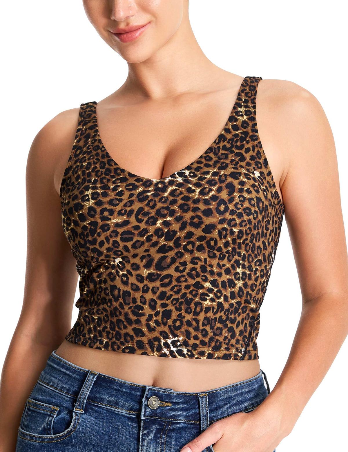 THE GYM PEOPLE Women’s Longline Sports Bra Wirefree Padded Medium Support Yoga Bras Gym Running Workout Tank Tops