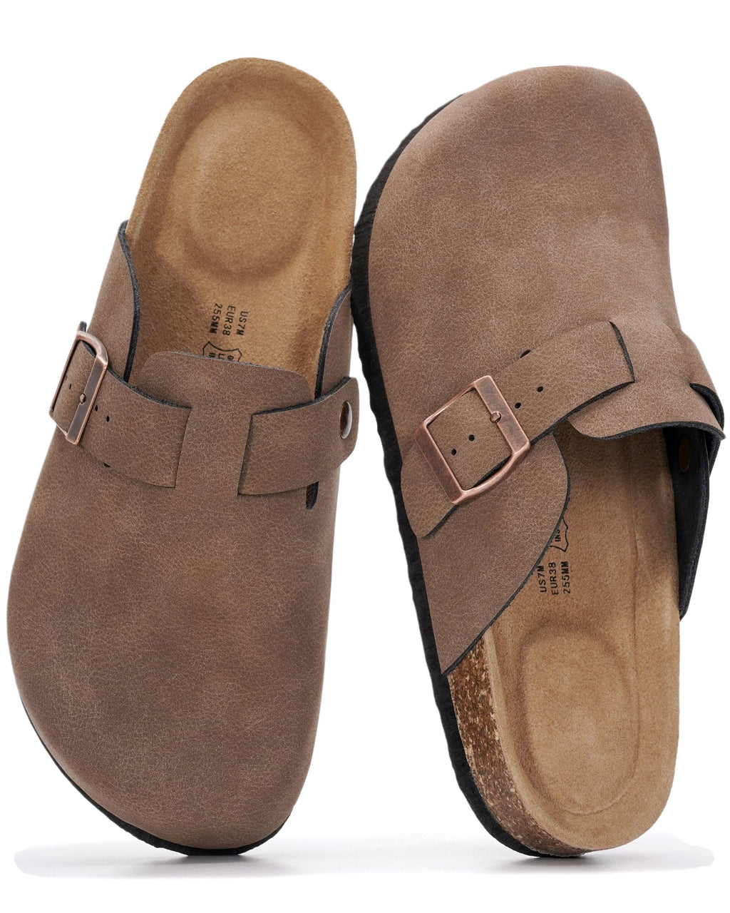 100% Genuine Leather Slip-on Footbed Clogs for Women - Fall Shoes for Women