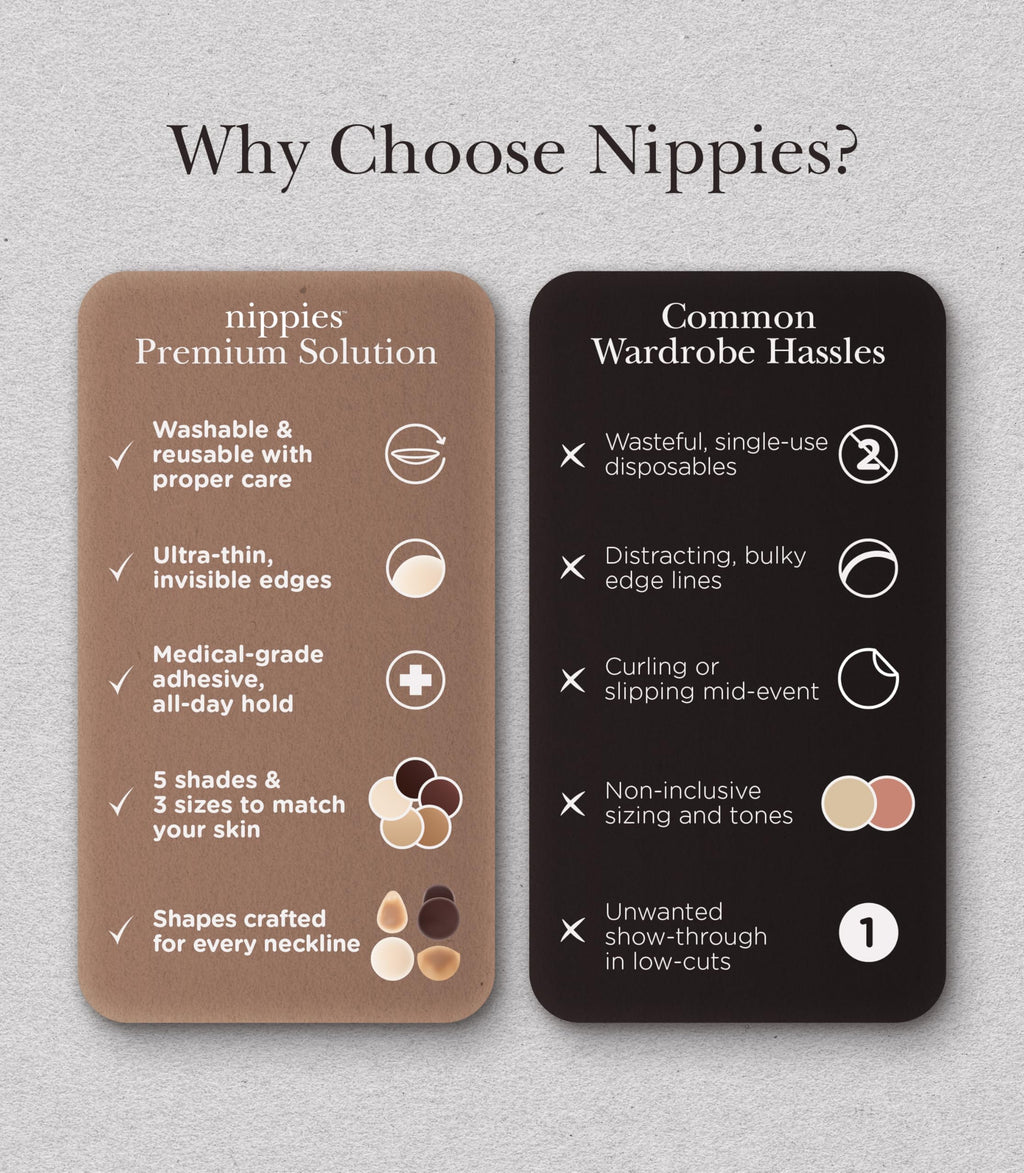 Nippies Reusable Nipple Covers, Skin Safe Pasties in Circle or Lift Style