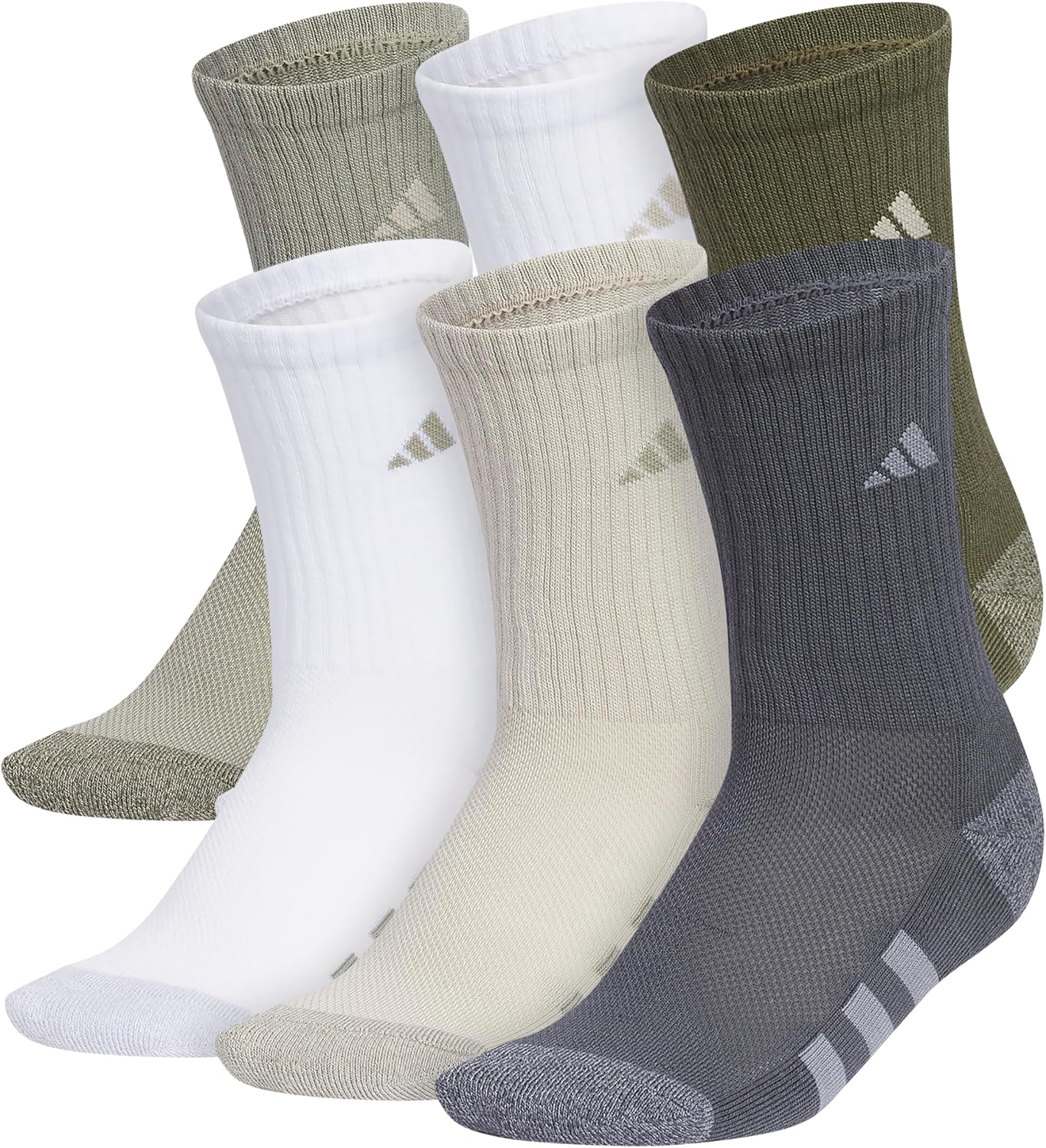 adidas Kids Athletic Cushioned Crew Socks 6 Pairs