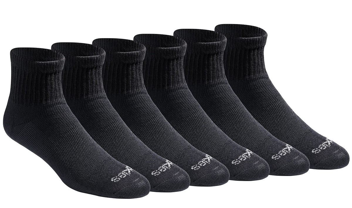 Dickies Men's Dri-Tech Moisture Control Quarter Socks, Available in M-XXL (6, 12, 18 Pairs)