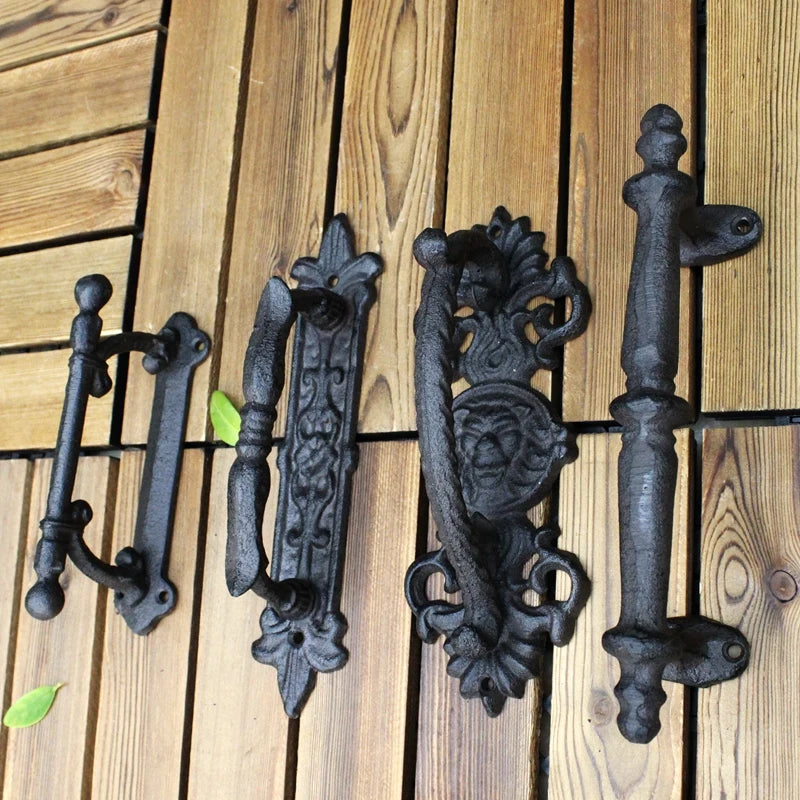 European Retro Garden Cast Iron Patio Art Door Handles Home Decoration Wall Decoration Door Handle Room Accessories