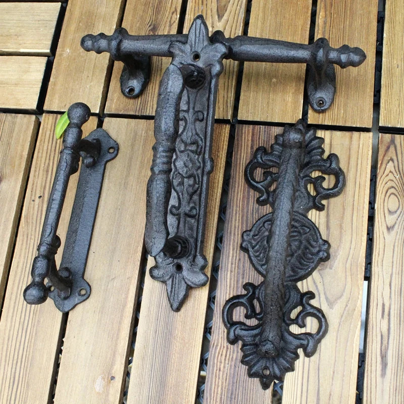 European Retro Garden Cast Iron Patio Art Door Handles Home Decoration Wall Decoration Door Handle Room Accessories