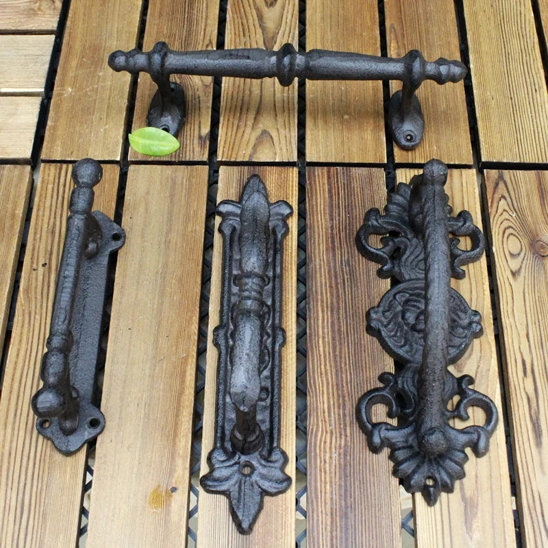 European Retro Garden Cast Iron Patio Art Door Handles Home Decoration Wall Decoration Door Handle Room Accessories