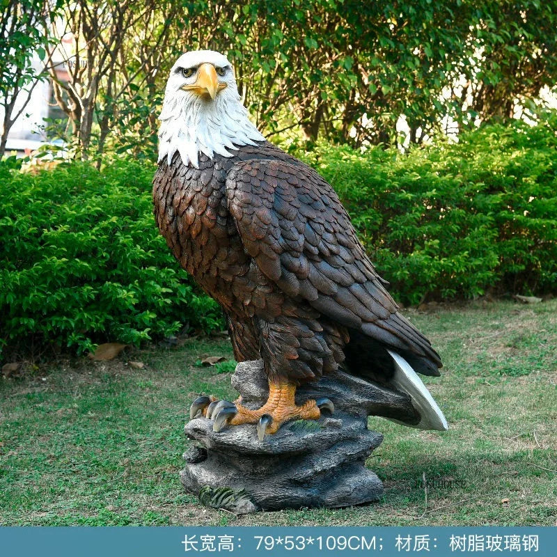 Large Eagle Statue Outdoor Garden Sculpture Yard Lawn Decor Ornament Patio Landscape Art Figurine Home Accent Majestic Bird