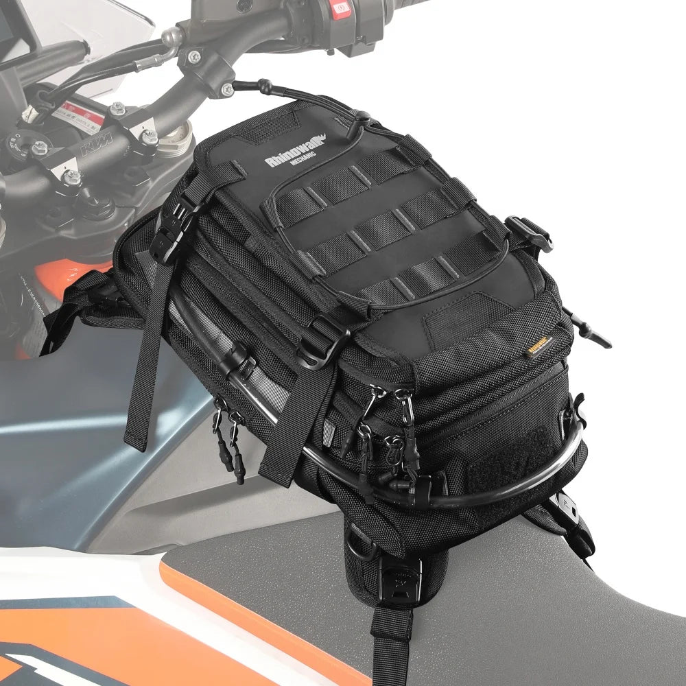 Rhinowalk Motorcycle 9 Liter Tank Bag Mechanic Series  Universal Adventure Fuel Tank Pack Fits Most Enduro Dual Sport Bikes