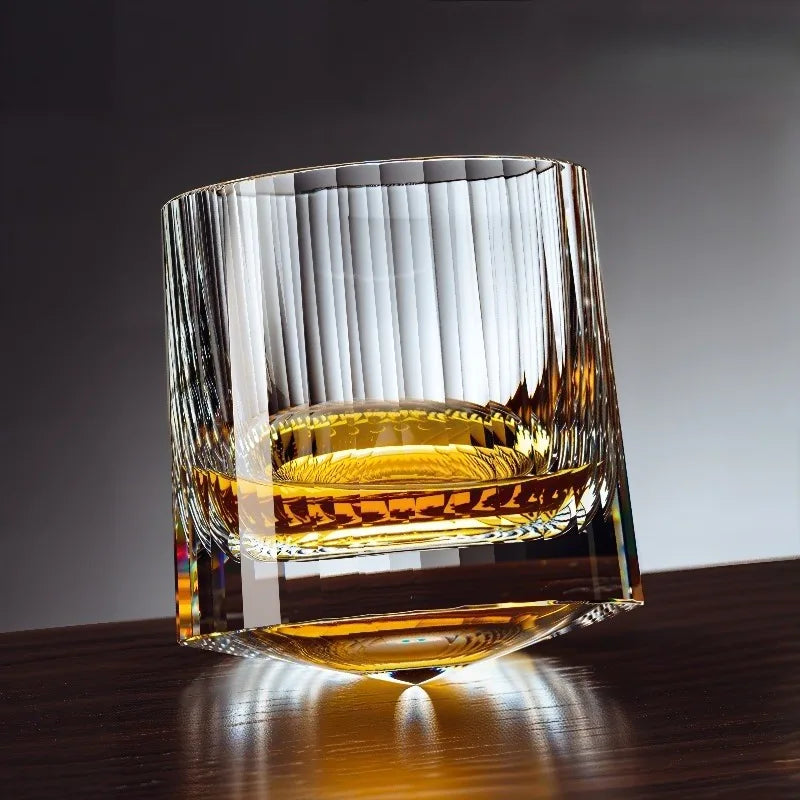 Premium K9 crystal gift box  whiskey foreign wine cup gyro rotating tumbler wine glass rotating cup