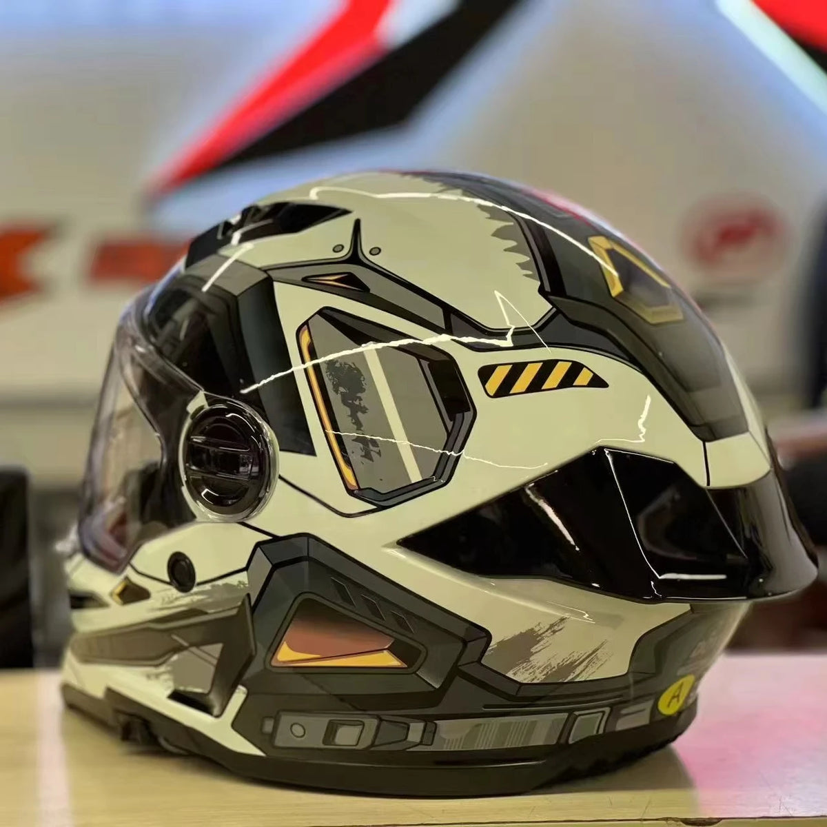 STLF Light Weight Safty Motorcycle Helmet PC Anti Fog Lens ABS Material DOT Racing Helmet 3C Certified All Season Full Face Helm