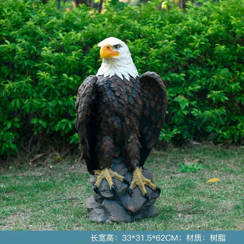Large Eagle Statue Outdoor Garden Sculpture Yard Lawn Decor Ornament Patio Landscape Art Figurine Home Accent Majestic Bird