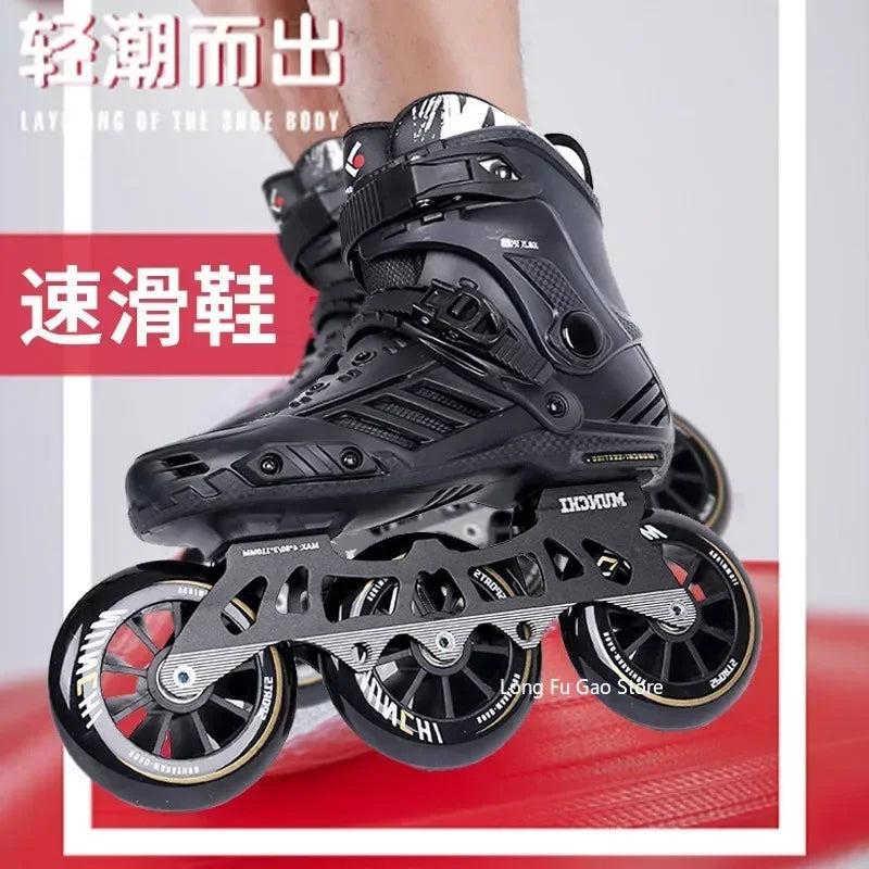 Big three wheel speed skates adult professional racing roller skates adult roller skating children skates for men and women