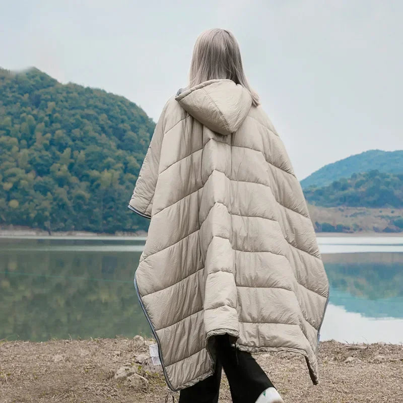hot new Camping Sleeping Bag Cloak Style Cape Sleeping Bags Breathable Winter Poncho