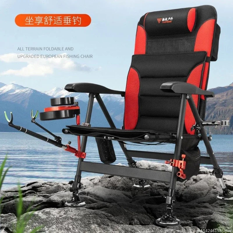 European Fishing Chair 낚시의자 Folding Portable Wild Fishing Chair Multifunctional Fishing Stools Seat стул для рыбалки