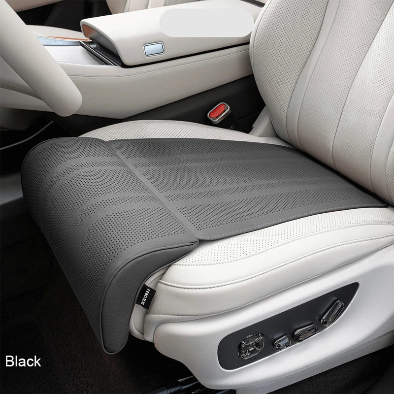 Universal Nappa PU Leather Car Seat Cushion With Leg Support Cushion Breathable Seat Extender Cushion Auto Accessories