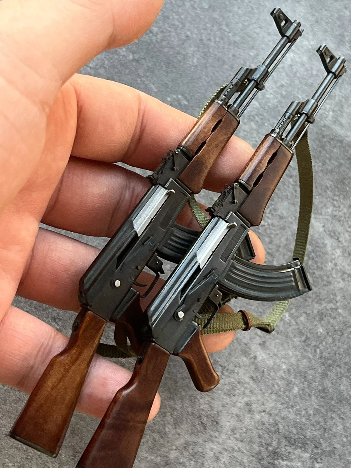 1/6 Handmade Weathered Soviet AK47 Miniature Rifle Model, Metal & Wood, Premium Custom Gift for Action Figures & Collectors