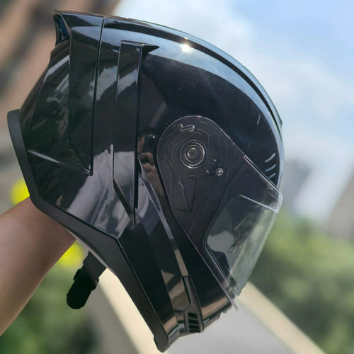 STLF Factory New HOT Full Face Helmet Dual Viewfinder DOT Certified ABS Material Custom logo Chrome Spoiler Motorcycle Helmet