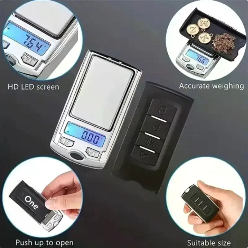 1Pc 200g 0.01g Precision Portable Car Key Shape Mini Digital Pocket Electronic Gram Scale With LCD Display And Batteries