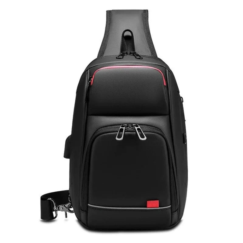 New Men's Chest Bag Business Single Shoulder Bag Large Capacity Crossbody Bag Breathable Casual Sports Bag