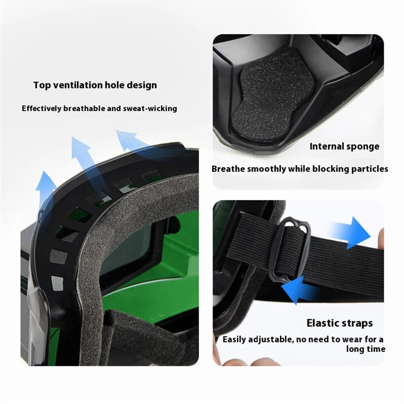 Electric welding head mounted protective mask, high-definition lens, automatic variable light full face welding helmet