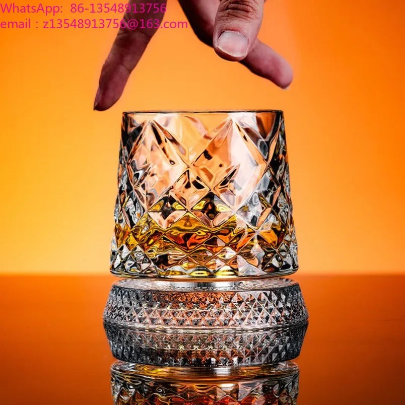 Tumbler rotating crystal classical cup, light luxury whiskey, foreign wine, beer, universal decompression beverage containers 2
