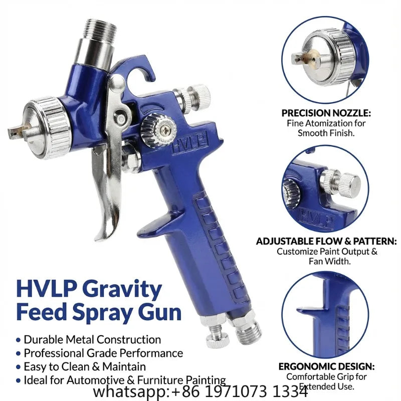 Professional Mini Pneumatic Spray Gun 0.8/1.0mm Nozzle 125ml - for Car Painting and Repair