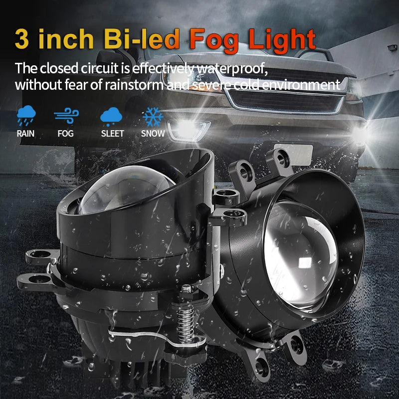 3 inch Bi-led Fog Light Projector Lens High Low Beam Fog Lamp For Toyota Camry Corolla RAV4 Yaris Avensis Lexus RX270/RX350/450