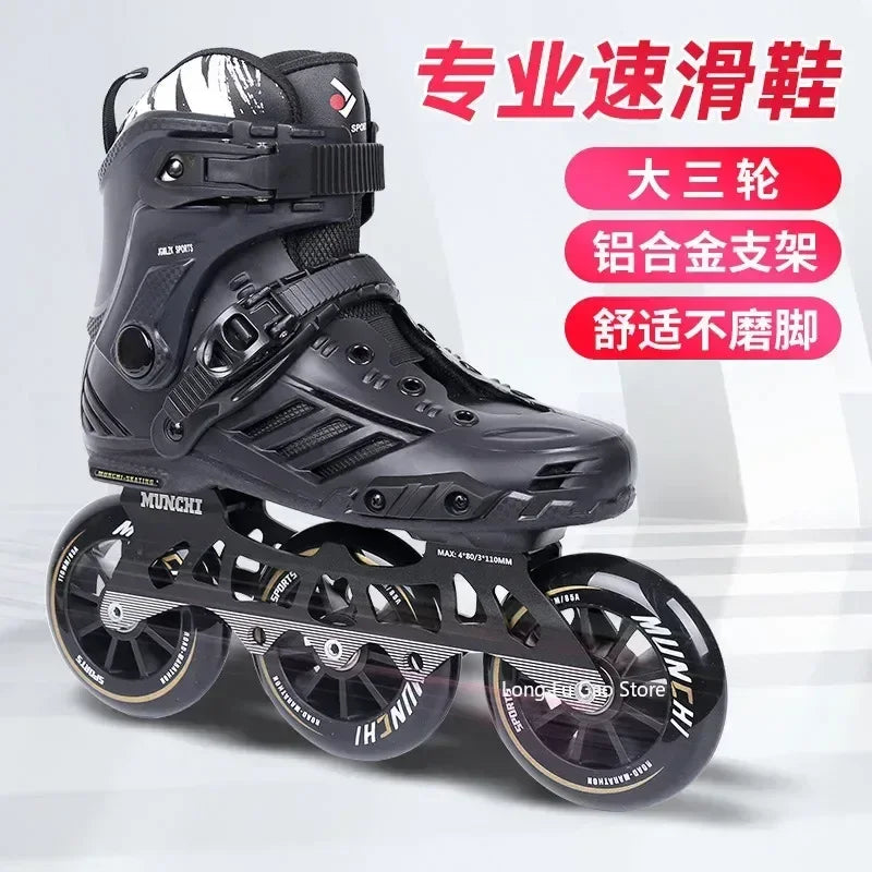 Big three wheel speed skates adult professional racing roller skates adult roller skating children skates for men and women