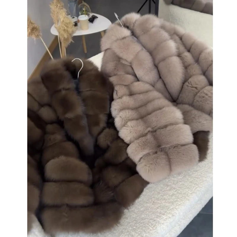 Fox Fur Coat Real Women'S New Fashion Furry And Skin Clothing Natural New In Coats & Jackets