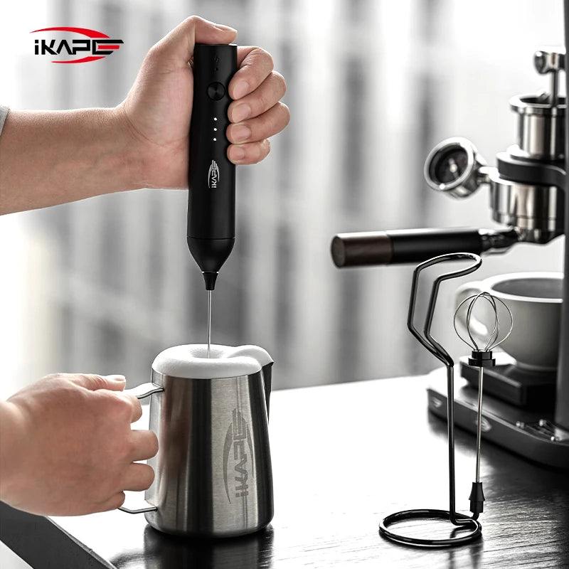 IKAPE Electric Handheld Milk Frother,2 In 1 Stainless Steel 3 Speeds Coffee Mixer/Egg Beater,Espresso Tools/ Cooking Tools