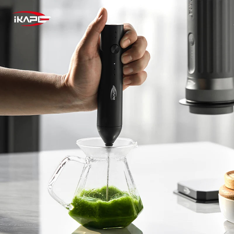 IKAPE Electric Handheld Milk Frother,2 In 1 Stainless Steel 3 Speeds Coffee Mixer/Egg Beater,Espresso Tools/ Cooking Tools