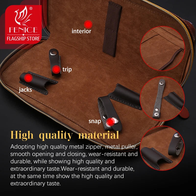 Fenice Fashionable 2/5/6/10 Pet Grooming and Hairdressing Scissors Universal Bag Portable and Durable Tool Leather Storage