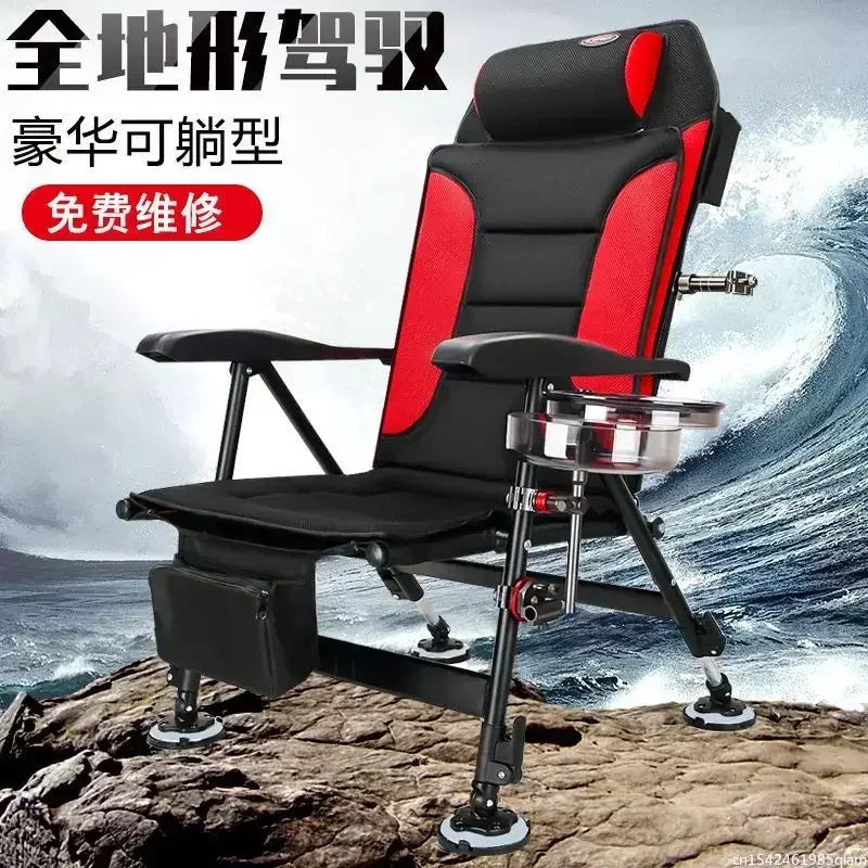 European Fishing Chair 낚시의자 Folding Portable Wild Fishing Chair Multifunctional Fishing Stools Seat стул для рыбалки