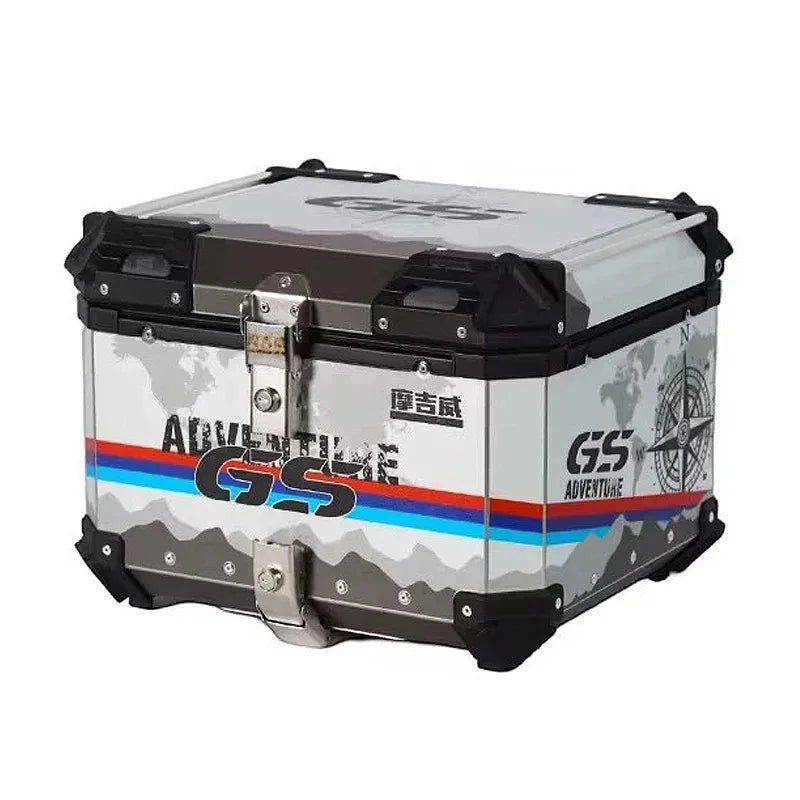 Factory Hot Selling Universal Motorcycle Aluminum Box 65L 55L 45L 36L Motorcycle Rear Trunk Lage Storage Suitcase Moto Tail Box