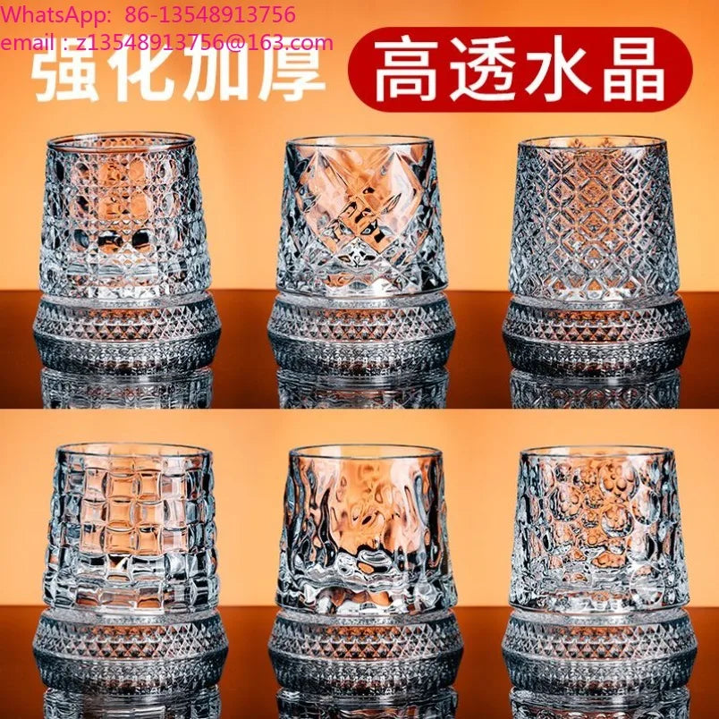 Tumbler rotating crystal classical cup, light luxury whiskey, foreign wine, beer, universal decompression beverage containers 2
