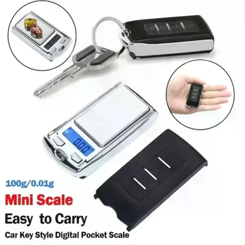 1Pc 200g 0.01g Precision Portable Car Key Shape Mini Digital Pocket Electronic Gram Scale With LCD Display And Batteries