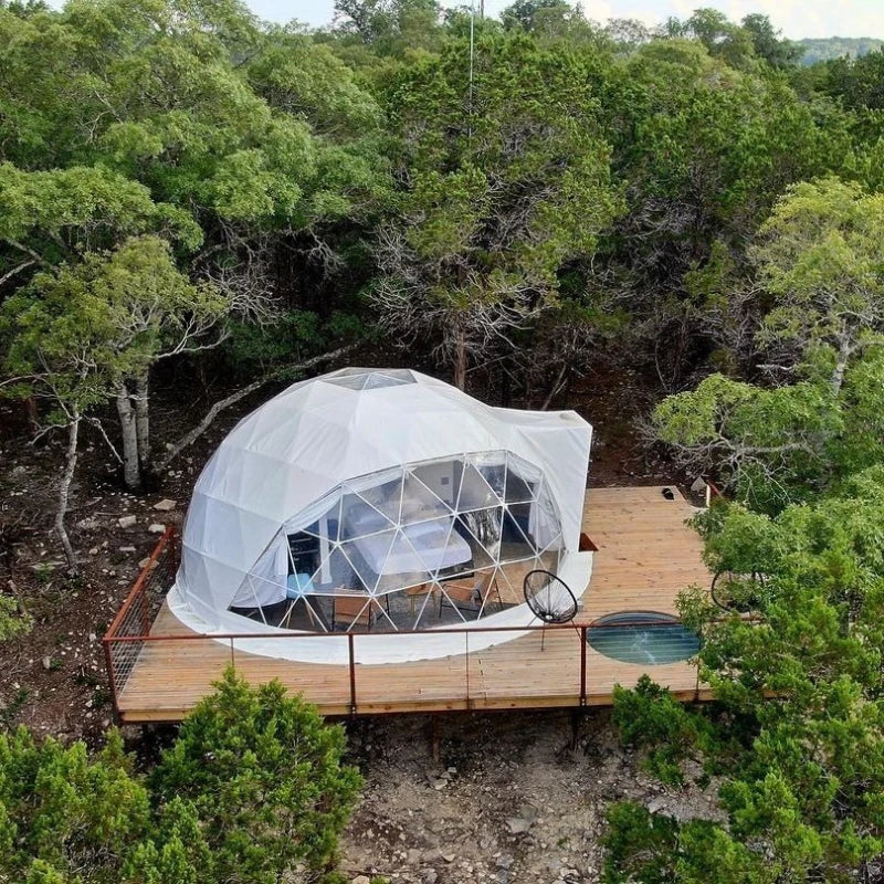 Outdoor Geodesic Dome Tent Luxury Waterproof Glamping Airbnb Hotel Camping Resort Rental Business Easy Setup Custom Dome Shelter