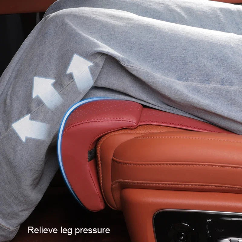 Universal Nappa PU Leather Car Seat Cushion With Leg Support Cushion Breathable Seat Extender Cushion Auto Accessories