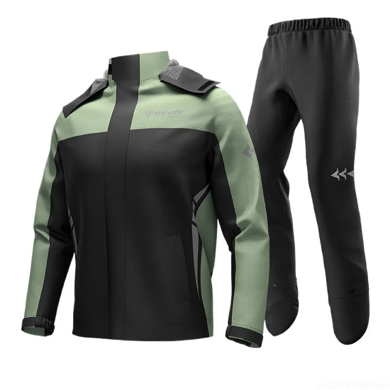 Outdoor Motorcycle aterproof Clothing Ultra-thin Raincoat Set Motocross Breathable Comfortable Reflective Climbing Rain Coat