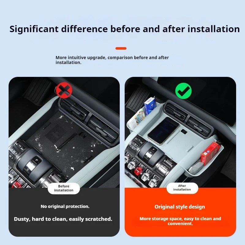 IOSN For BYD Leopard 5 Denza B5 Specialized Wireless Charging Silicone Pad Center Console Storage Box Cup Mat Protective Pad Aut
