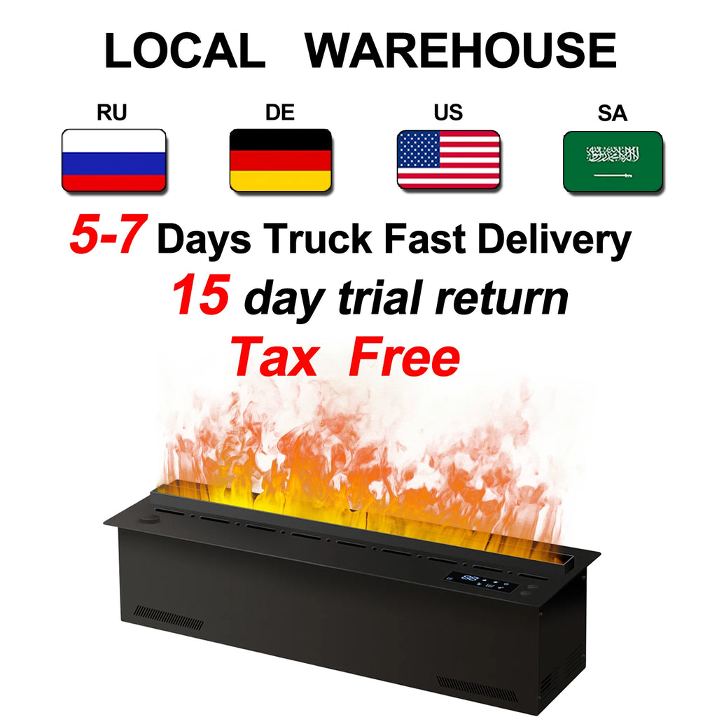 Smart Water Vapor Fireplace, 3D Flame Effect, Tuya APP Control, Simulated Burning Wood Sound, Environmentally Friendly Humidifie